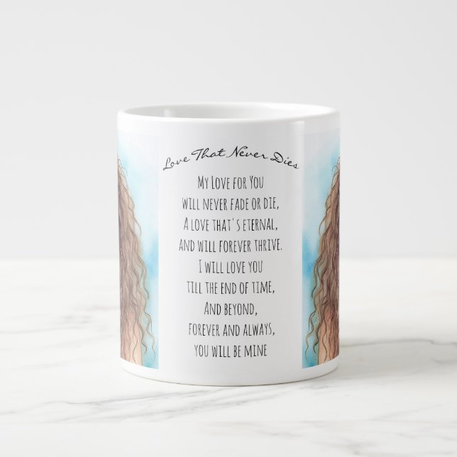 Valentine, Love that never Dies Large Coffee Mug (Front)