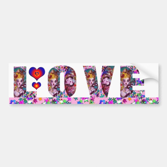 VALENTINE LOVE  VENETIAN MASQUERADE PARTY BUMPER STICKER (Front)