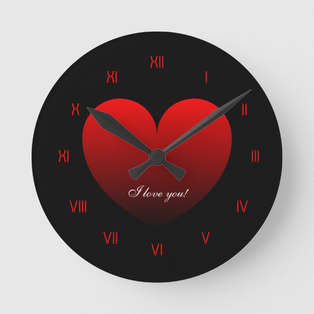 Valentine Love Watch Round Clock (Front)