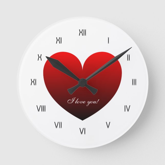 Valentine Love Watch Round Clock (Front)