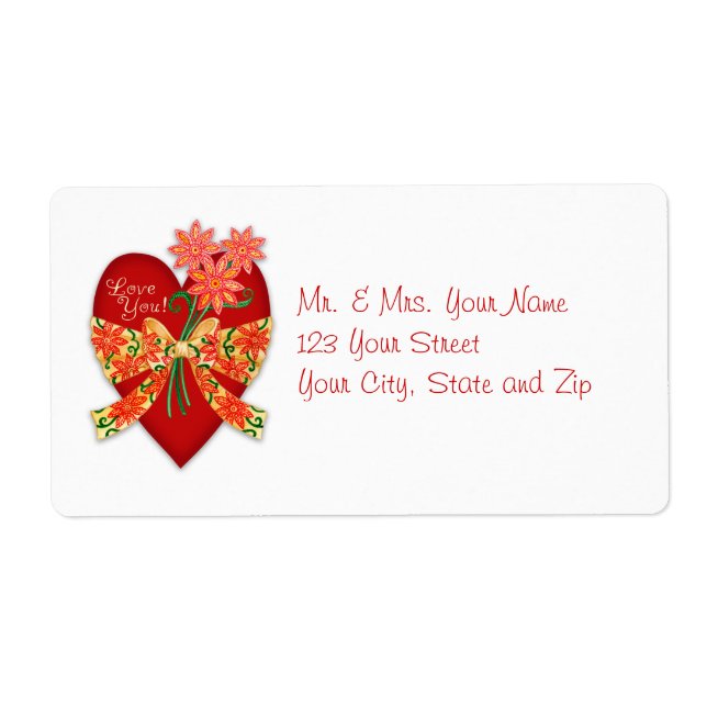 Valentine "Love you" Heart with Bow (Front)