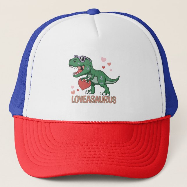Valentine Loveasaurus Trucker Hat (Front)