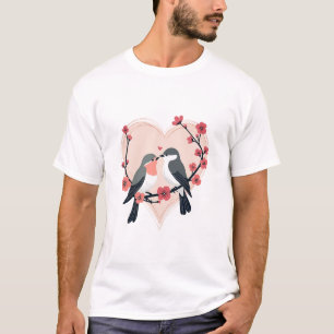 valentine lovebirds art T-Shirt
