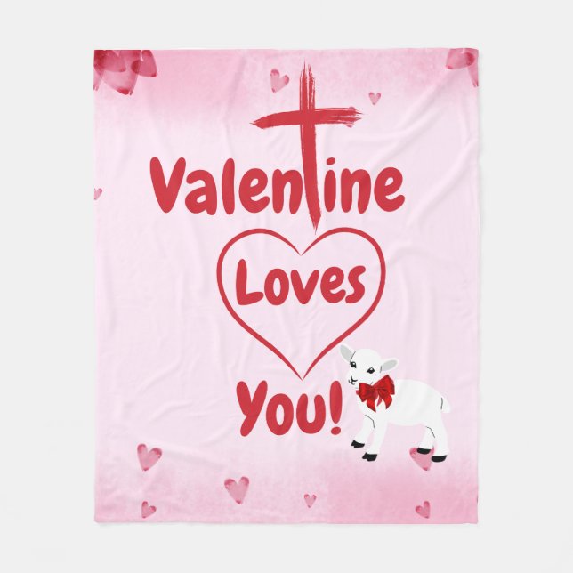 Valentine Loves You Fleece Blanket (Front)