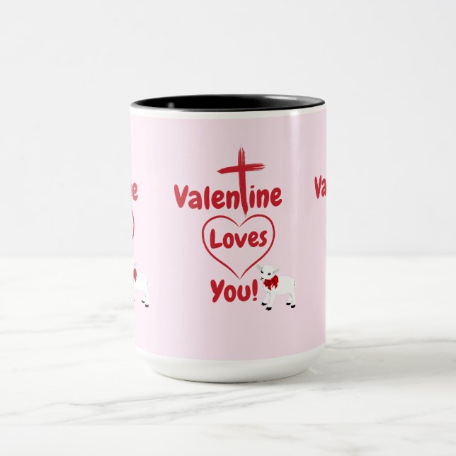 Valentine Loves You Two Tone Coffee Mug (Center)