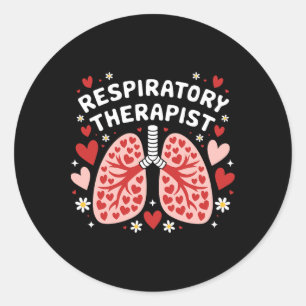 Valentine Lung Hearts Respiratory Therapist Pulmon Classic Round Sticker