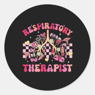 Valentine Lung Hearts Respiratory Therapist Pulmon Classic Round Sticker