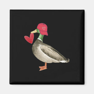 Valentine Mallard Duck Retro Groovy Hearts Valenti Magnet