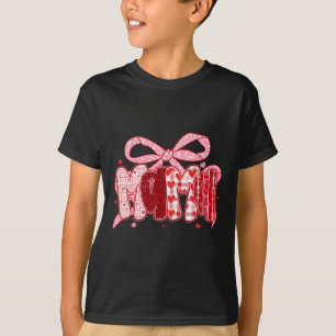 Valentine Mama Coquette Pink Bow Floral Mom Women T-Shirt