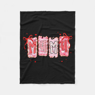 Valentine Mama Wear Her Shirt Coquette Valentines Fleece Blanket