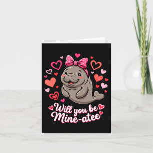 Valentine Manatee Cute Animal Gift Hearts Will Be Card