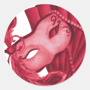 Valentine-Mask Classic Round Sticker