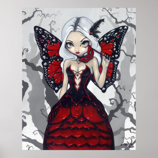 Valentine Masquerade gothic fairy Art Print (Front)
