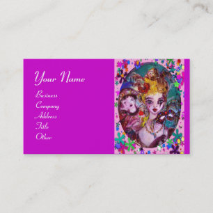 VALENTINE MASQUERADE MASKS ,CONFETTI,pink purple Business Card