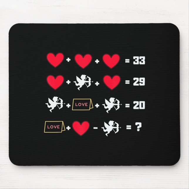 Valentine Math Equations Shirt For Math Teachers M Mouse Pad (Front)