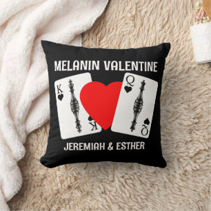 Valentine MELANIN QUEEN KING PLAYING CARDS Couples Cushion