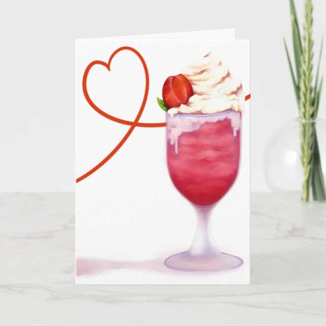 Valentine milkshake holiday card (Front)