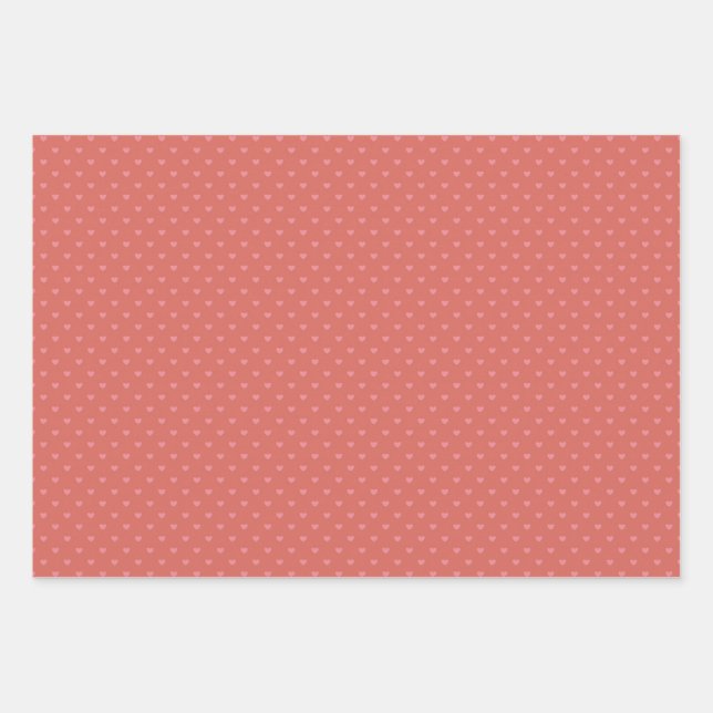 Valentine Mini Hearts Wrapping Paper Sheet (Front)