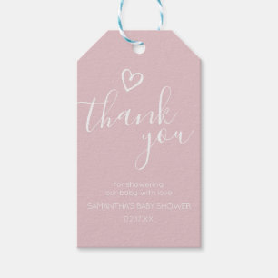 Valentine Minimalist Heart Baby Shower Favour Tags