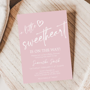 Valentine Minimalist Heart Baby Shower Invitation