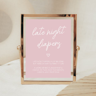 Valentine Minimalist Heart Late Night Diapers  Poster