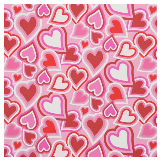 Valentine mix hearts fabric (Swatch)