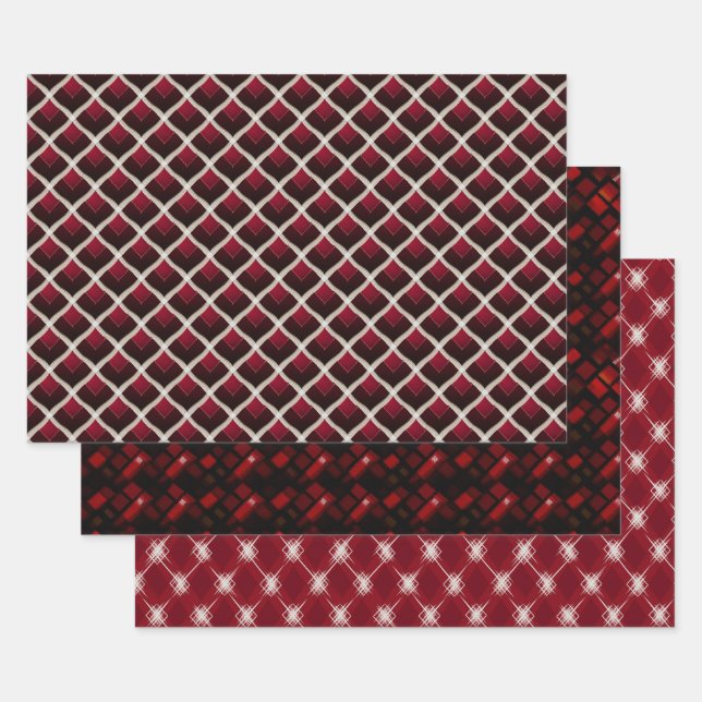 Valentine Modern Argyle Pattern Set No4 Wrapping Paper Sheet (Set)