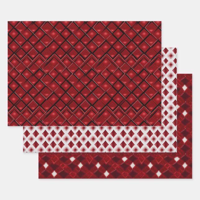 Valentine Modern Argyle Pattern Set No5 Wrapping Paper Sheet (Set)