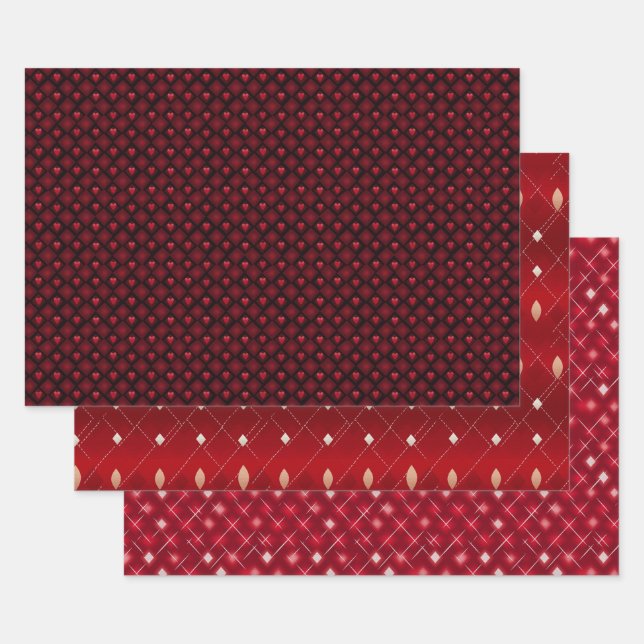 Valentine Modern Argyle Pattern Set No7 Wrapping Paper Sheet (Set)