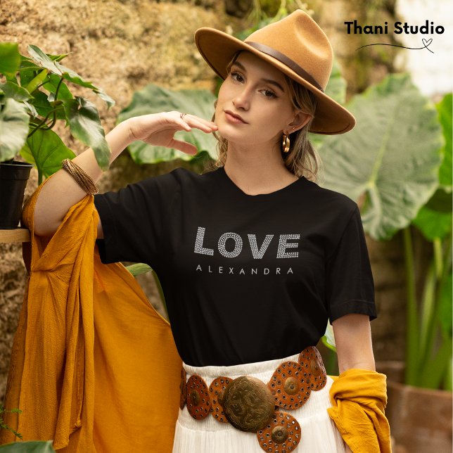 Valentine Modern Black Simple Elegant Typography  T-Shirt (Creator Uploaded)