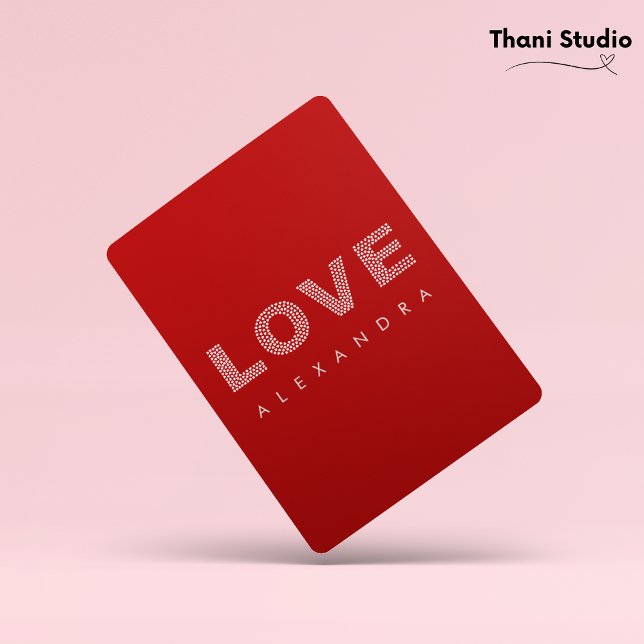 Valentine Modern Red Simple Elegant Typography  Holiday Card (Creator Uploaded)