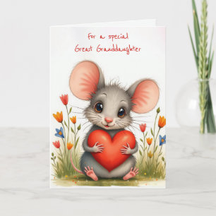 Valentine Mouse for Great Granddaughter Card