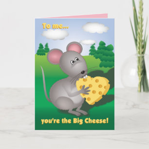 Valentine Mouse with Cheese Holiday Card