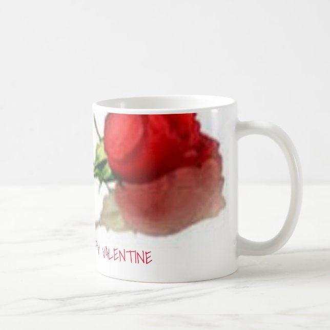 Valentine Mugs with single rose (Right)