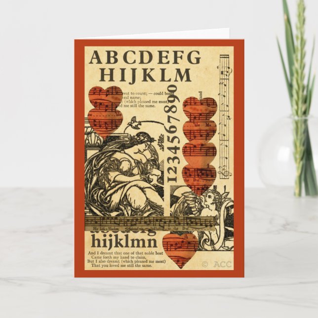 Valentine music hearts holiday card (Front)