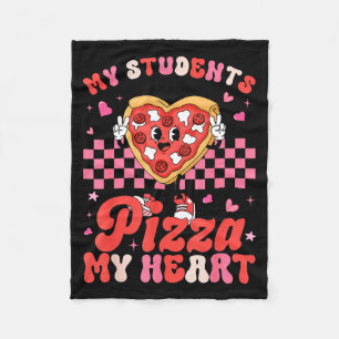 Valentine My Students Have A Zza Of My Heart Teach Fleece Blanket