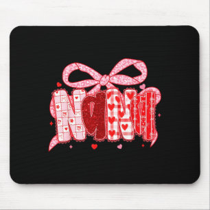 Valentine Nana Coquette Pink Bow Floral Mom Women  Mouse Pad