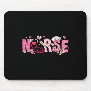 Valentine Nicu Icu Er Rn Nurse Scrub Top Women Gir Mouse Pad