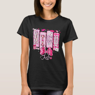 Valentine Nicu Nurse Coquette Bow Stethoscope Girl T-Shirt