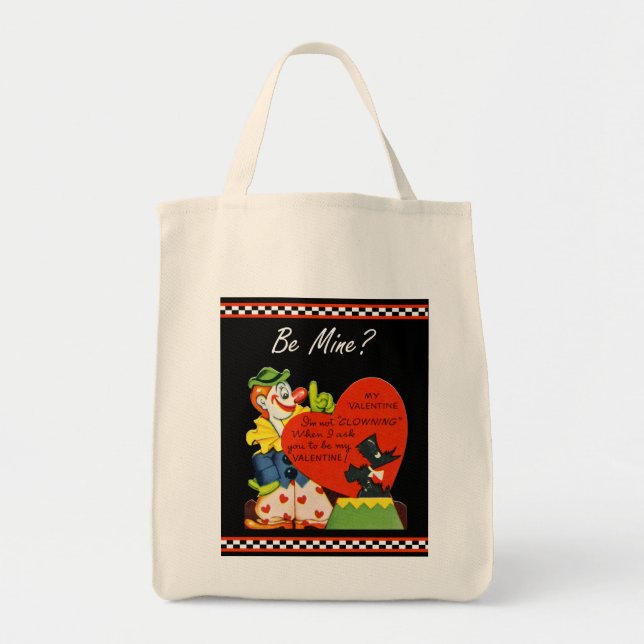 Valentine Not Clowning Around Scottish Terrier Tote Bag (Front)