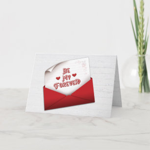 Valentine Note in Red Envelope Card