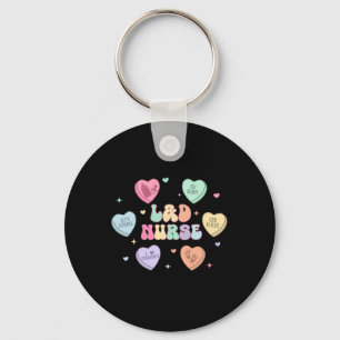 Valentine Nurse Labor And Delivery Cute Reto Heart Key Ring