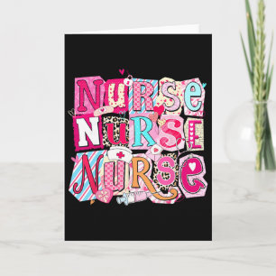Valentine Nurse Note Love Hearts Stethoscope Girl  Card