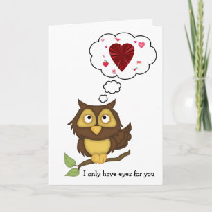 Valentine Owl-Cute Hearts Holiday Card