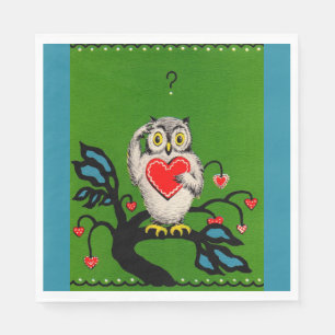 Valentine owl napkin