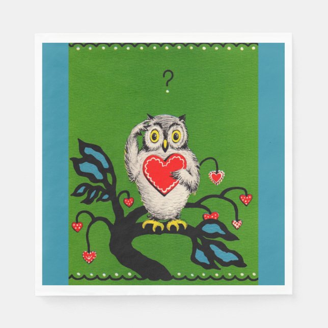 Valentine owl napkin (Front)