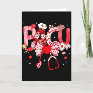 Valentine Pacu Nurse Coquette Bow Stethoscope Girl Card