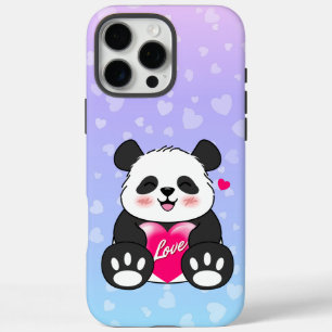 Valentine Panda in Love Bubblegum iPhone 16 Pro Max Case
