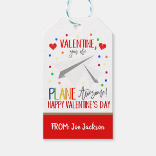 Valentine Paper Aeroplane Gift Tag
