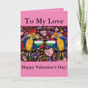 Valentine Parrots Holiday Card